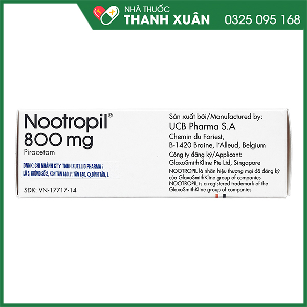Nootropil 800mg trị chóng mặt, rung giật cơ, giảm trí nhớ